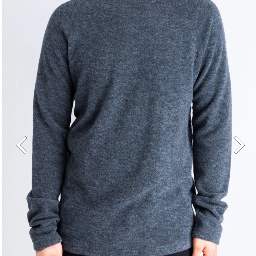 Men's Wings + Horns Felted Wool Crewneck Sweater in Charcoal Grey - Size M